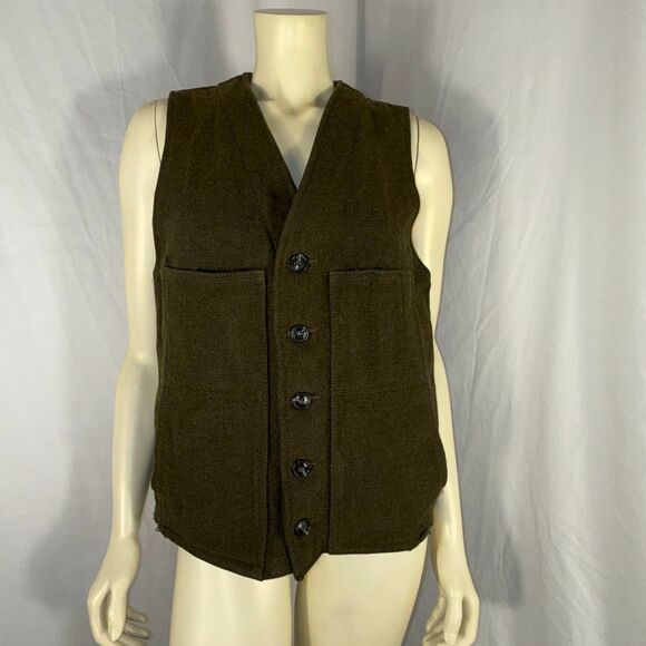 Vintage Filson Mackinaw Wool Vest Made in USA 100% Virgin Wool Hunting Outdoor W - Picture 1 of 13